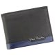  Pánska kožená peňaženka Pierre Cardin, čierno-modrá, s RFID ochranou, 12 × 9,5 cm