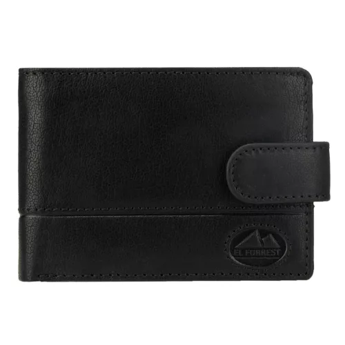  Pánska kožená peňaženka EL FORREST 851-61 s RFID čipom, čierna, 11 x 8 x 2,5 cm