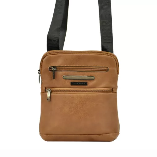  Pánska kožená taška na opasok Pierre Cardin LF08 6008 hnedá 22 x 26 x 6 cm