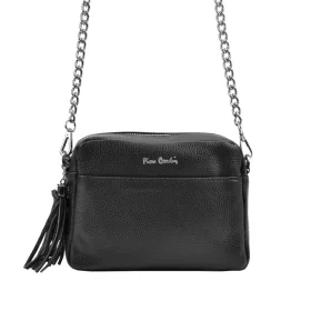    Pierre Cardin FRZ 1652 čierna dámska kožená kabelka 23 x 17 x 8 cm