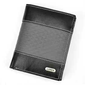    Pánska peňaženka Loren N4-DDG z čiernej hovädzej kože 10 x 13,3 x 2,5 cm