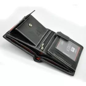    Pánska peňaženka Loren N4-DDG z čiernej hovädzej kože 10 x 13,3 x 2,5 cm