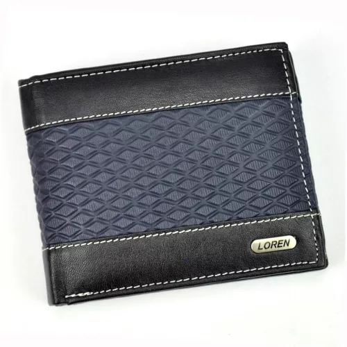  Pánska peňaženka Loren N992-DDG z čiernej hovädzej kože 12,8 x 10,5 x 2,5 cm