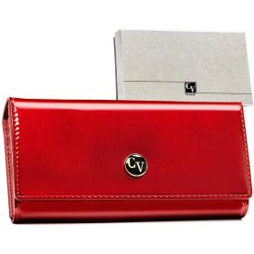   Cavaldi veľká, vzorovaná červená dámska lakovaná peňaženka 18,5×10 cm
