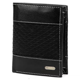    Pánska peňaženka Loren N4-DDG z čiernej hovädzej kože 10 x 13,3 x 2,5 cm