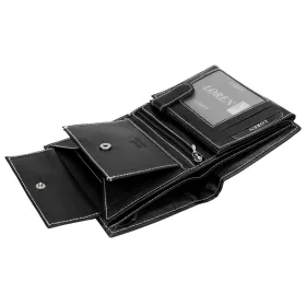    Pánska peňaženka Loren N4-DDG z čiernej hovädzej kože 10 x 13,3 x 2,5 cm