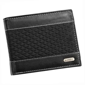    Pánska peňaženka Loren N992-DDG z čiernej hovädzej kože 12,8 x 10,5 x 2,5 cm