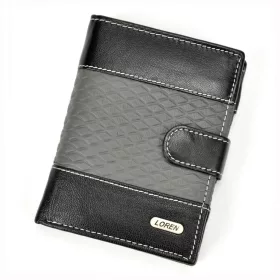   Pánska peňaženka Loren N4L-DDG z čiernej hovädzej kože 10,5 x 13,3 x 2,5 cm