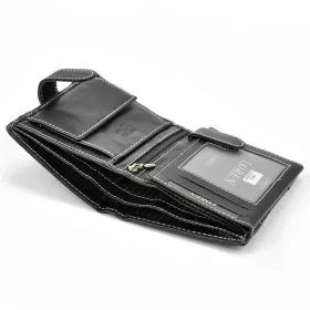    Pánska peňaženka Loren N4L-DDG z čiernej hovädzej kože 10,5 x 13,3 x 2,5 cm