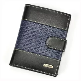    Pánska peňaženka Loren N4L-DDG z čiernej hovädzej kože 10,5 x 13,3 x 2,5 cm