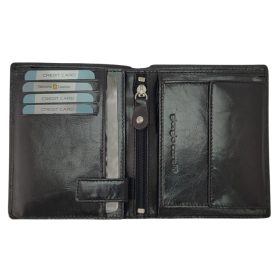    Čierna pánska kožená peňaženka Giorgio Carelli s RFID ochranou