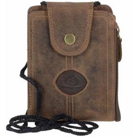    Kožená peňaženka Greenburry so zaväzovaním na krk a možnosťou pripevnenia na opasok