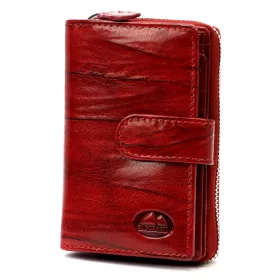    EL FORREST 821-58 RFID červená dámska kožená peňaženka 8,5 x 13 x 3 cm
