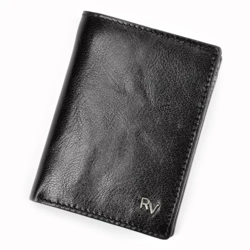  Pánska peňaženka Rovicky RV-7680056-9 čierna z hovädzej kože 9,5 x 12,5 x 2,8 cm