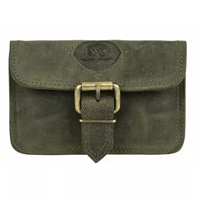    Starožitná kožená kabelka na opasok Greenburry, olivová