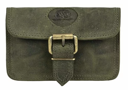  Starožitná kožená kabelka na opasok Greenburry, olivová