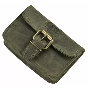    Starožitná kožená kabelka na opasok Greenburry, olivová