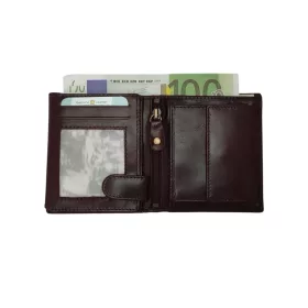    Pánska hnedá kožená peňaženka Giorgio Carelli 10 x 8,5 cm