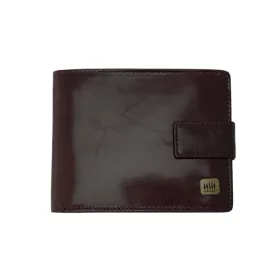    Saténová hnedá kožená peňaženka Giorgio Carelli 11,5 x 8,5 cm