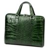  Dámska kožená taška na notebook Camilla 777 CROCO zelená 40 x 31 x 6 cm