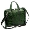  Dámska kožená taška na notebook Camilla 777 CROCO zelená 40 x 31 x 6 cm