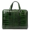  Dámska kožená taška na notebook Camilla 777 CROCO zelená 40 x 31 x 6 cm