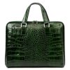  Dámska kožená taška na notebook Camilla 777 CROCO zelená 40 x 31 x 6 cm
