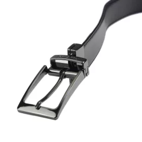    Pierre Cardin FWJX5 čierno-hnedý otočný pánsky kožený opasok, bedrový opasok 130 x 3,5 cm