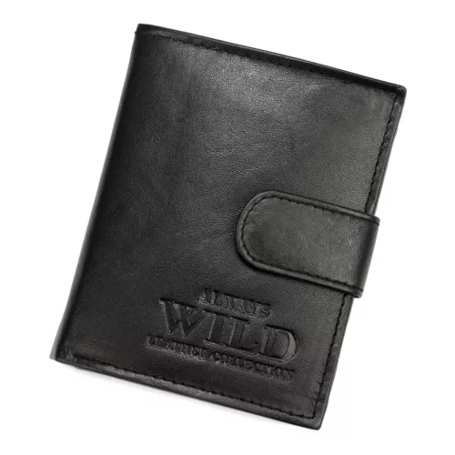  Pánska kožená peňaženka Wild N0036L-SCR čierna 9 x 11 x 2 cm