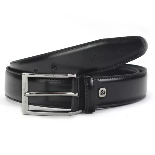  Pánsky opasok Pierre Cardin PSN 8034 ČIERNY z hovädzej kože 3,3 cm