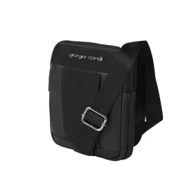    Pánska kožená malá čierna bočná taška Giorgio Carelli