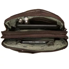    Pánska kožená malá čierna bočná taška Giorgio Carelli