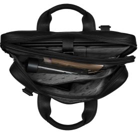    Giorgio Carelli unisex kožená taška na notebook čiernej farby, bočná taška