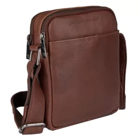  Malá pánska hnedá bočná taška z kože Giorgio Carelli