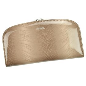    Dámska béžová kožená peňaženka so vzorom Patrizia, RFID 18,5 × 10 cm