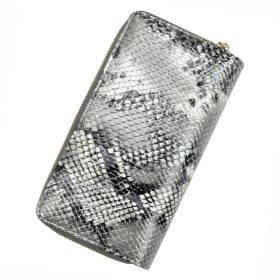    Dámska sivá kožená peňaženka Patrizia s kroko vzorom, RFID 9,5 × 17 cm