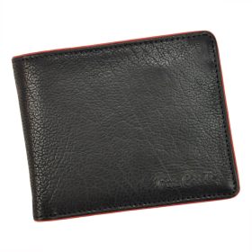   Pierre Cardin TILAK05 TUMBLE 325 čierno-červená pánska peňaženka z hovädzej kože 12 x 9,5 x 3 cm