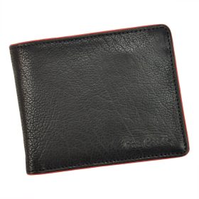    Pierre Cardin TILAK05 TUMBLE 325 čierno-červená pánska peňaženka z hovädzej kože 12 x 9,5 x 3 cm
