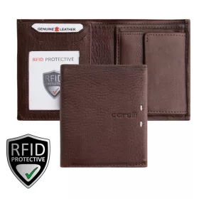    Pánska hnedá kožená peňaženka Giorgio Carelli s RFID ochranou