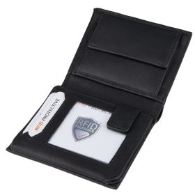    Čierna pánska kožená peňaženka Giorgio Carelli s RFID ochranou