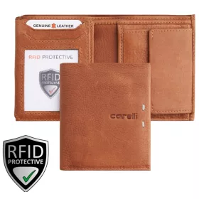    Pánska peňaženka z koňakovej kože Giorgio Carelli s RFID ochranou