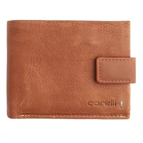    Peňaženka Giorgio Carelli z koňakovej kože fefi so širokým remienkom, 11,5×9 cm, RFID