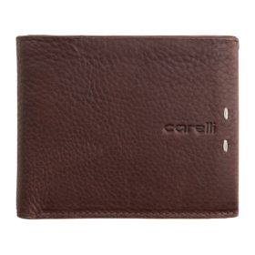    Pánska hnedá kožená peňaženka Giorgio Carelli s RFID ochranou, 11 × 9 cm