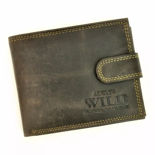Wild N992L-CHM RFID barna férfi marhabőr pénztárca 13 x 10.5 x 2.5 cm