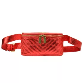    Pierre Cardin FRZ 1660 LUREX červená dámska kožená kabelka 22 x 11 x 7 cm