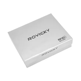    Pánska kožená peňaženka Rovicky 324L-RBA-D RFID tmavo modro-červená 12 x 9,5 x 2 cm