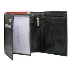    Rovicky 326-RBA-D RFID čierno-červená pánska kožená peňaženka 10 x 12,5 x 2 cm
