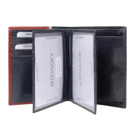    Rovicky 331-RBA-D RFID čierno-červená pánska kožená peňaženka 10 x 12,5 x 2 cm