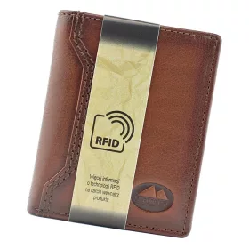    EL FORREST 854-29 RFID hnedá pánska kožená peňaženka 8 x 10 cm
