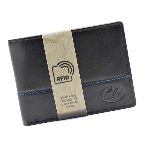  Pánska kožená peňaženka EL FORREST 916/A-623 s RFID čipom, čierna, 10,9 x 8,3 cm